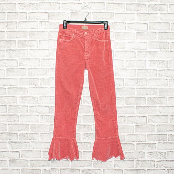 MOTHER Denim The Cha Cha Chew Jean Flare leg Corduroy Hopscotch Size 25 - Picture 1 of 12
